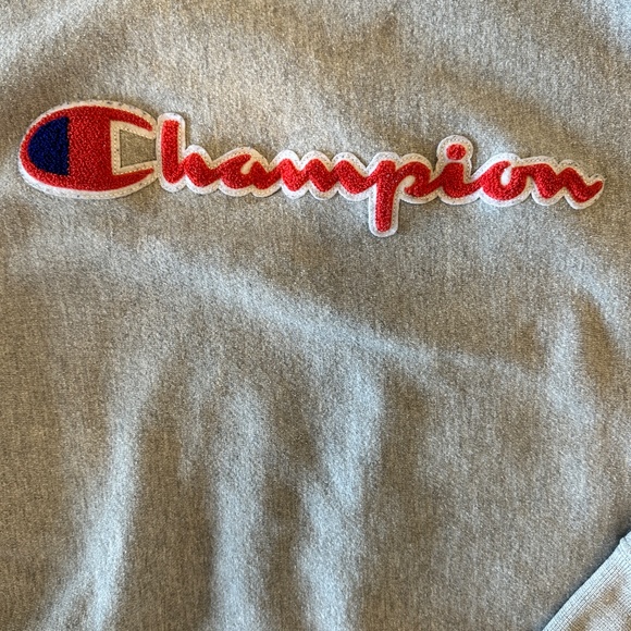 Champion Crewneck Pullover – L (Grey with Red/Blue Puffy Logo) - Picture 2 of 5